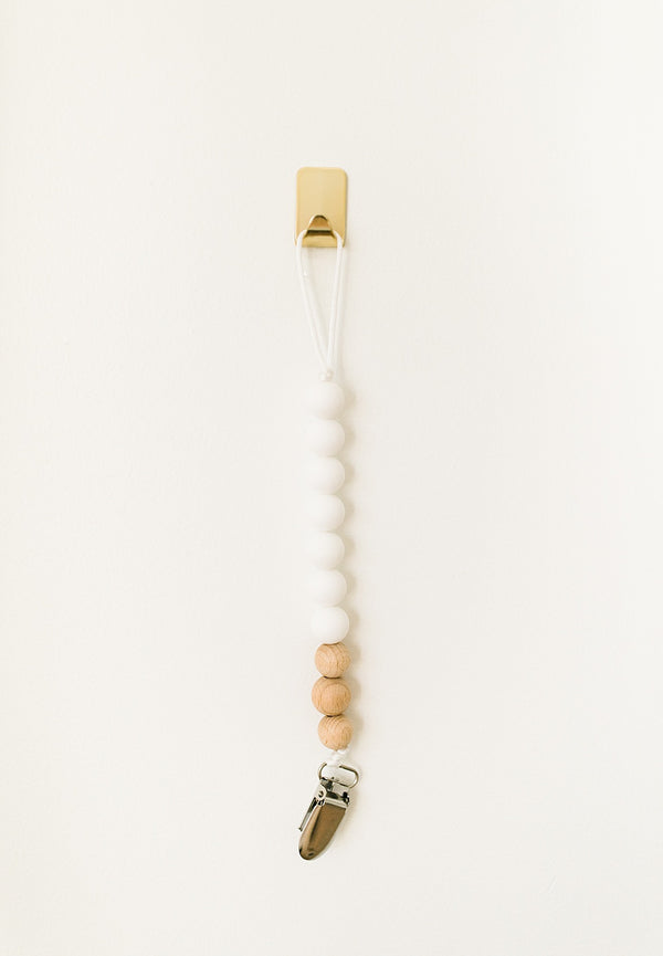 clean white pacifier clip