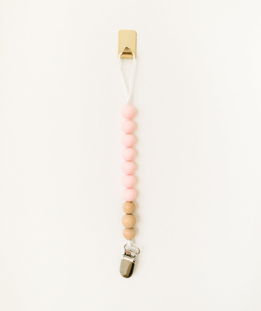 rosie pink pacifier clip