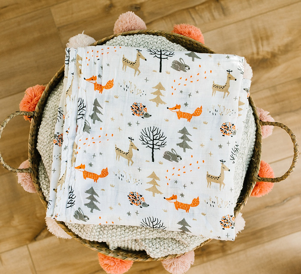forest friends swaddle